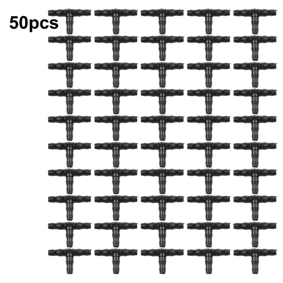 JUANCHENG 50x 4mm Micro Irrigation Fitting Antelco Pipe Barbed Garden Watering Connector 4mm Double barb tee