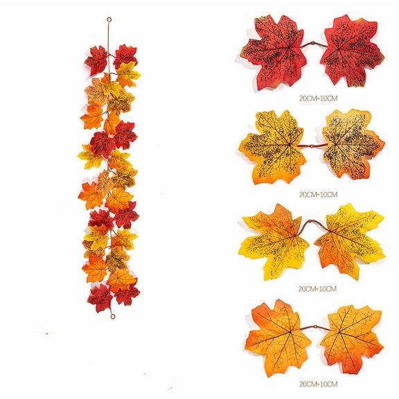 JUANCHENG Autumn Artificial Maple Vine Thanksgiving Fireplace Party Decor Fall Harvest