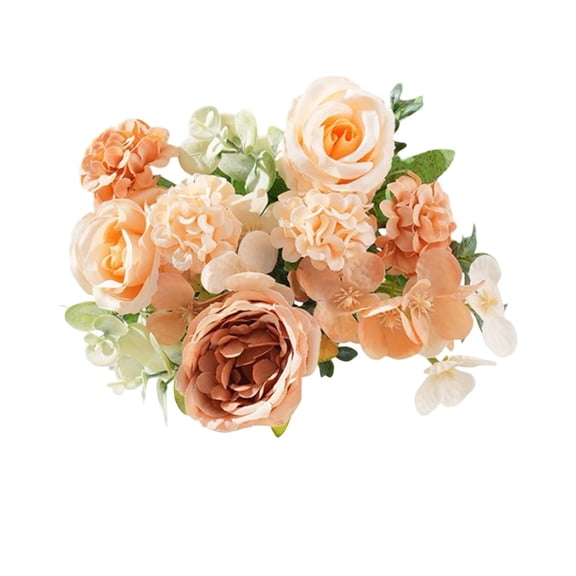 JUANCHENG Beautiful Silk Peony and Hydrangea Bouquet for Party and Home Decoration Yellow