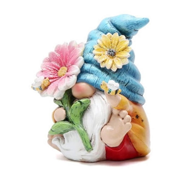 JUANCHENG Charming Tomte Gnome Garden Decor - Whimsical Resin Figurine for Home! Blue cap