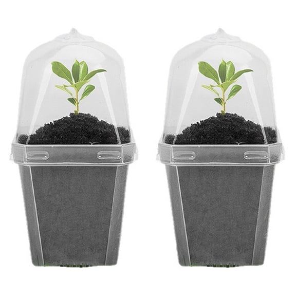 JUANCHENG Clear Plant Nursery Pots with Humidity Dome - 3" Plastic Gardening Pot