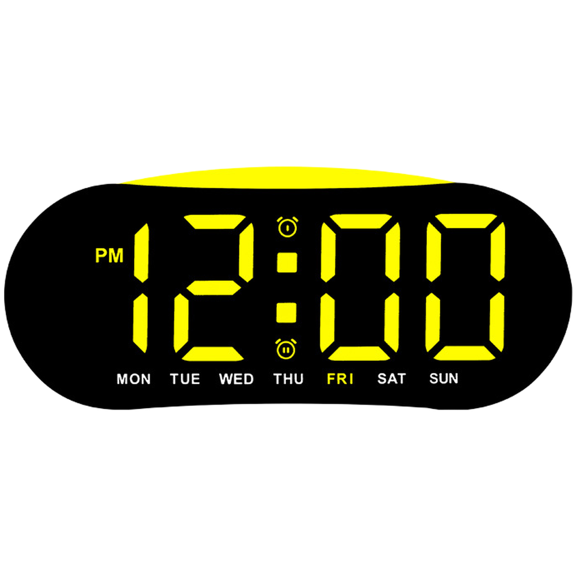JUANCHENG Digital Clock LED Display Day Date Week Dual Alarm Adjustable Color Backlight