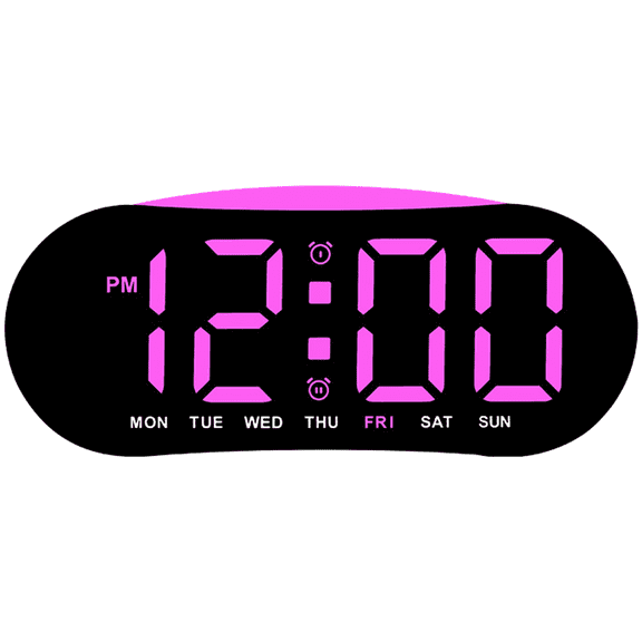 JUANCHENG Digital Clock LED Display Day Date Week Dual Alarm Adjustable Color Backlight