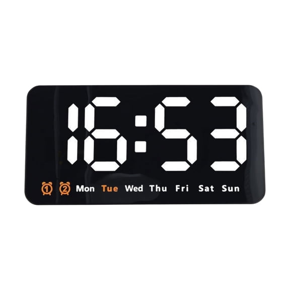 JUANCHENG Digital Wall Clock for Wall Large Display with Week Date and Brightness Control white