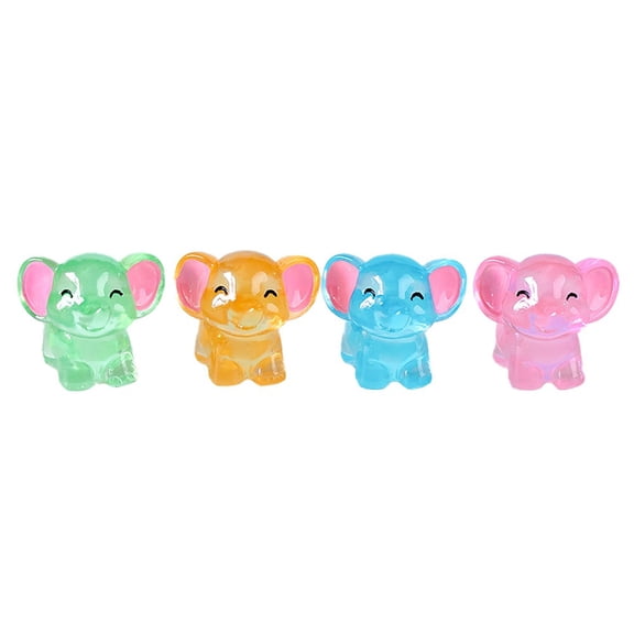 JUANCHENG Enchanting Glow in the Dark Elephant Garden Decor Miniatures (Set of 4) E