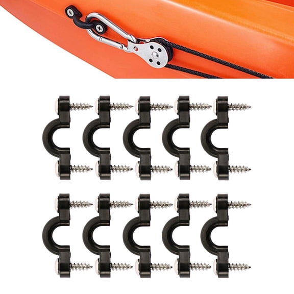 JUANCHENG For Kayak Deck Rigging Hardware Kit with 10 Nylon Pad Eyes and 20 Stainless Steel Screws for Efficient Equipment Anchoring