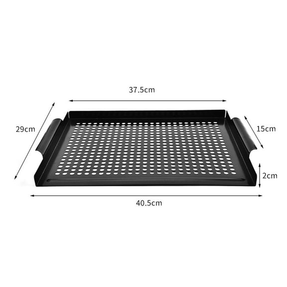 JUANCHENG Grill Pan Grill Vegetable Grill Basket Carbon Steel 40.5*29*2cm BBQ Accessory