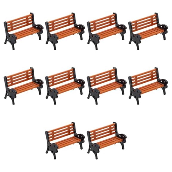 JUANCHENG HO OO Compatible Miniature Park Benches 10pcs 1:75 1:100 1:200 Scale ABS