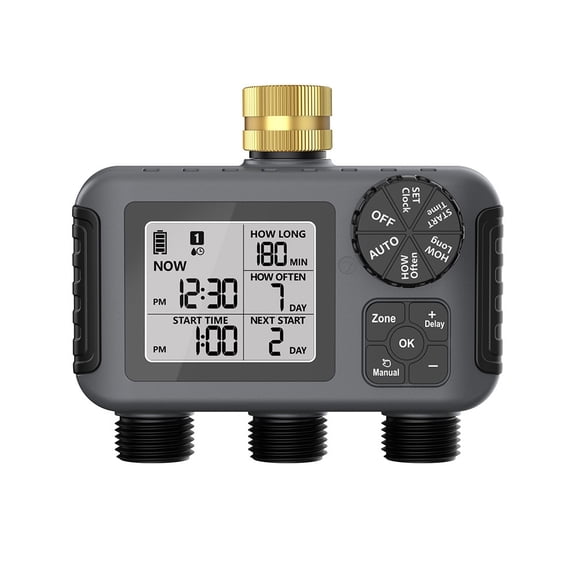 JUANCHENG IPX5 smart three-valve automatic irrigation timer, efficient garden watering