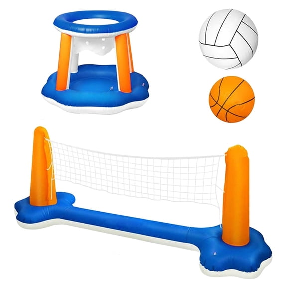 JUANCHENG Inflatable Volleyball and Basketball Set for Pool Parties and Water Activities