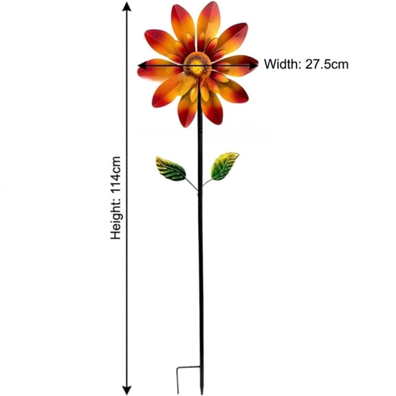 JUANCHENG Iron Windmill Garden Decor Rotating Metal Flower Wind Spinner for Outdoor Yard