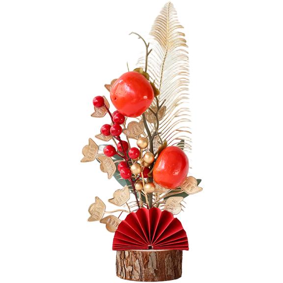 JUANCHENG Modern Minimalist Red Berry Christmas Tree Decor for Home Office Cafe Tabletop