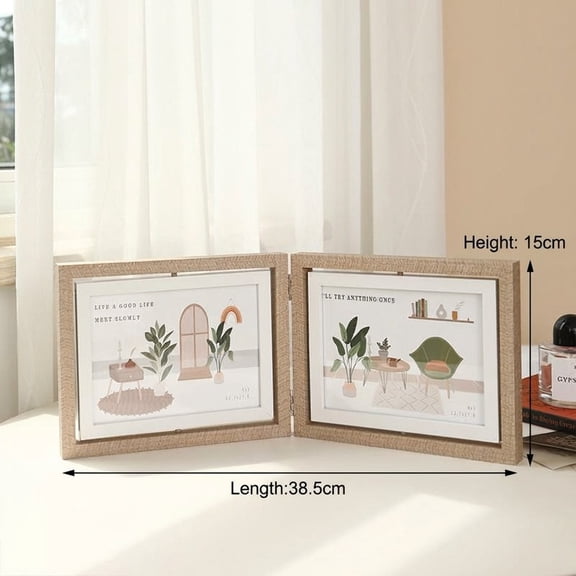 JUANCHENG Picture Display Rotating Photo Frame Tabletop Display Holds Up To Four Photos