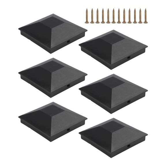 JUANCHENG Plastic Fence Post Covers for 3 5 x 3 5 Posts 6 Pcs with 12 Screws for Easy Fit