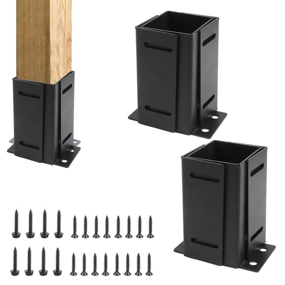 JUANCHENG Post Base Kit Adjustable Post Bracket for Wood Posts Deck and Fence Stability