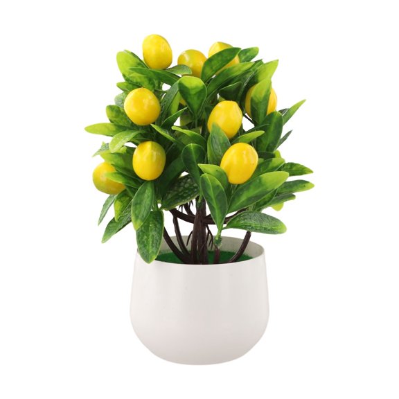 JUANCHENG Realistic Potted Plastic Tree for Indoor Tabletop and Windowsill Decor Lemon