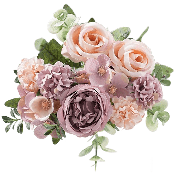 JUANCHENG Realistic Silk Rose Peony Hydrangea Floral Bouquet for Wedding Home Decor