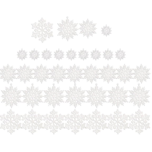 JUANCHENG Shimmering Snowflake Christmas Decorations for Home Decor - High White