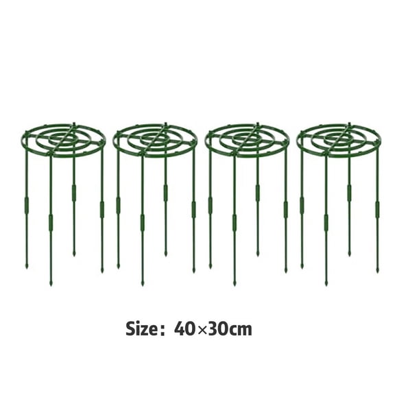 JUANCHENG Sturdy 4-Pack Peony Plant Support Rings - Adjustable, Rust-Proof & Easy to
