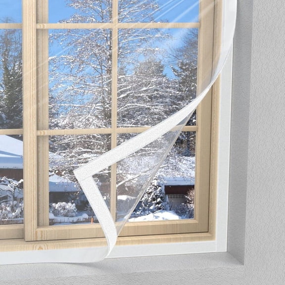 JUANCHENG Window Insulation Film Kit Adjustable and Reusable for Cold Weather Use 130*160cm