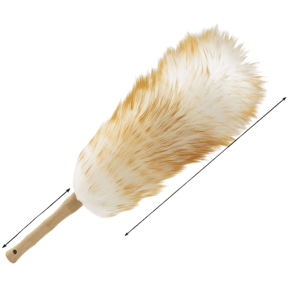 JUANCHENG Wool Feather Duster with Sturdy Wooden Handle 45 cm Long for ...