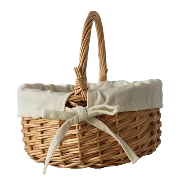 JUANCHENG Woven Willow Basket with Handle: Perfect for ' Picnics & Toy Storage!