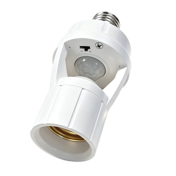 JUANGU 1PCS PIR Motion Sensor Light Socket, E26/E27 Screw Socket with Motion Sensor LED Light Holder for Hallway Porch