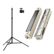 JUANGU Rechargeable Work Light with Tripod, Portable Camping Lights with LCD Display 6 Modes LED Job Site Lighting Flashlights