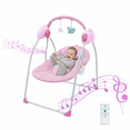 thumbnail image 1 of JUANYU Foldable Baby Swing for 0-18 Months Infant,3-Speed & Timer Auto Rocking Infant Swing with Bluetooth,Remote Control,Pink, 1 of 9