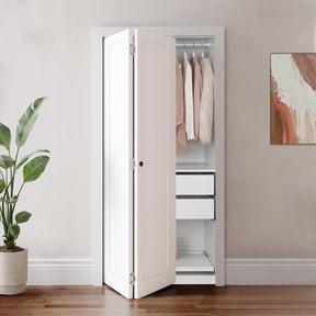 JUBEST 36"x80" 1 Panel White Primed Hollow-Core Composite Interior Bifold Closet Door