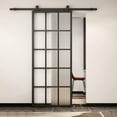 thumbnail image 1 of JUBEST 42in x 84in Frosted Glass Barn Door, Heavy Duty DIY Glass Sliding Barn Door Slab without Installation Hardware Kit, 1 of 8