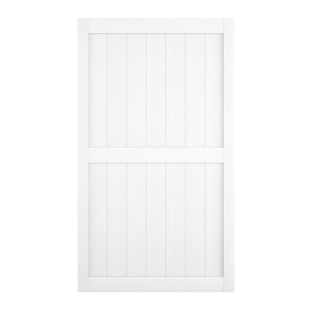 JUBEST 48"x84" White Sliding Barn Door, MDF Wood Door with Water-Proof & Scratch-Resistant PVC Surface, H-Frame Modern Barn Door, Barn Door Slab Only, NOT Included Hardware Kit