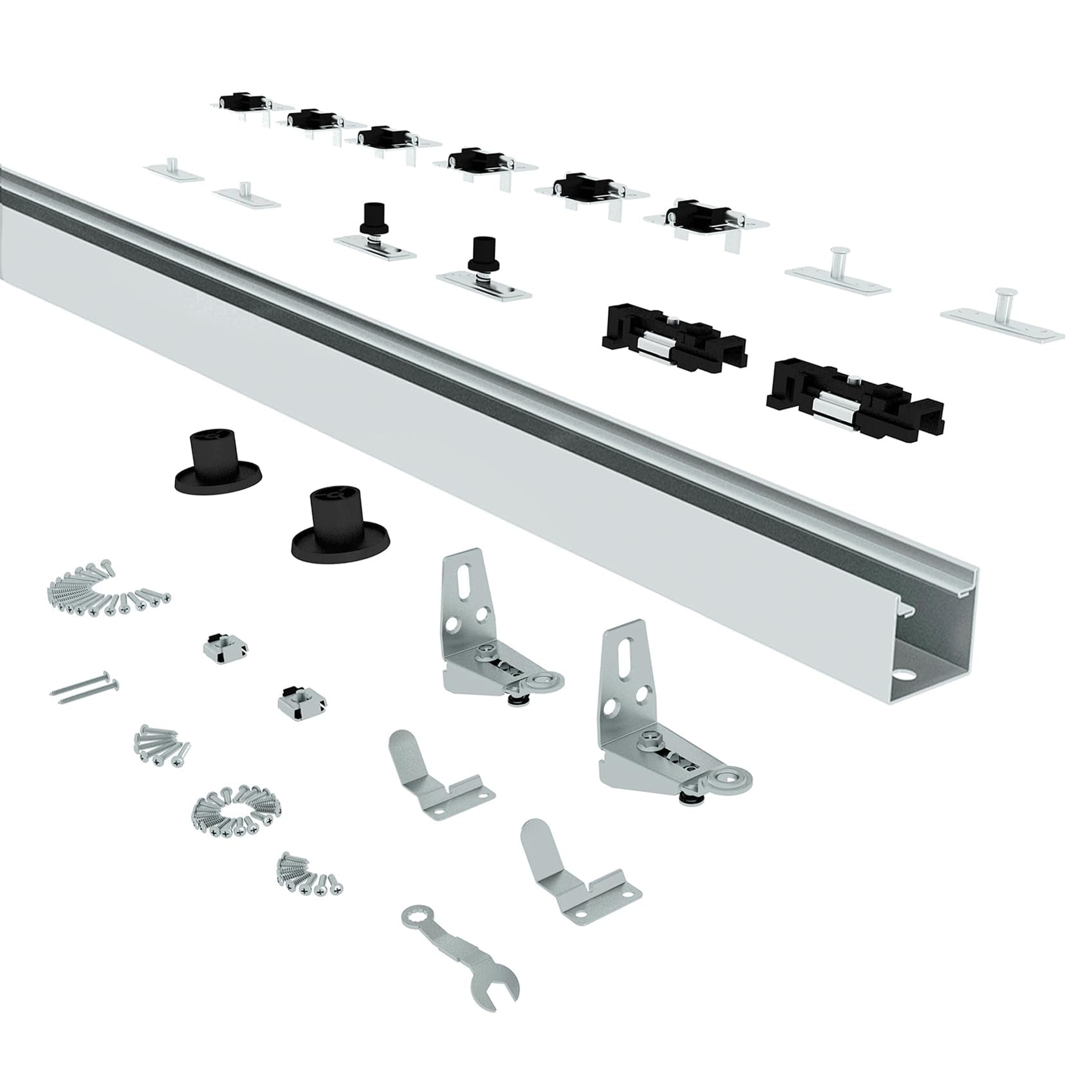 JUBEST 72" Bifold Door Hardware, Top Mounted Bi fold Door Hardware Kits