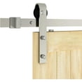 thumbnail image 1 of JUBEST 7FT Sliding Standard Single Track Barn Door Hardware Kit, Silver Nickel, 1 of 7