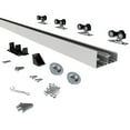 thumbnail image 1 of JUBEST Bypass Sliding Door Hardware 60", Aluminum Bypass Wardrobe Closet Door Hardware Set with Finger Pull Included, Smoothly and Quietly, for 2 Door System, Easy to Install, 1 of 7