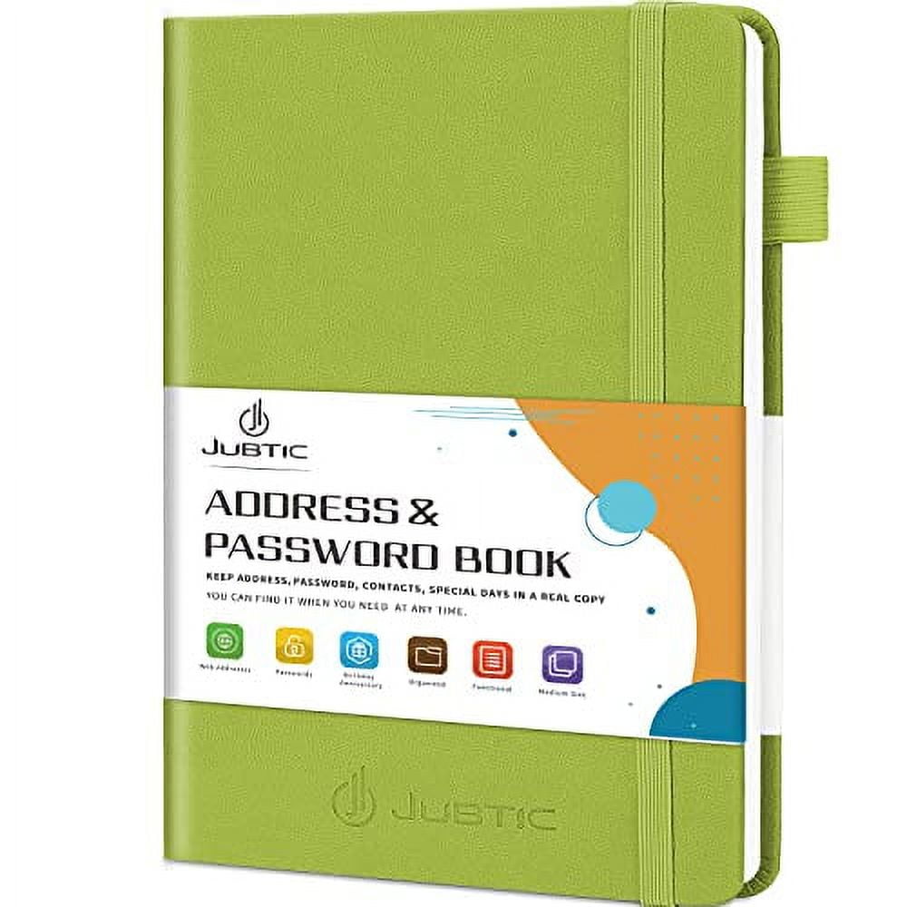 JUBTIC Address book with Alphabetical Tabs, Hardcover Password Keeper