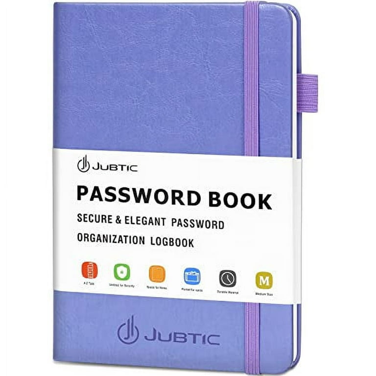 JUBTIC Password Book with Alphabetical Tabs. Medium Size Password Keeper  Logbook for Internet Log in, Website Address. Hardcover Password Journal  Notebook & Organizer for Home Office, Very Peri 