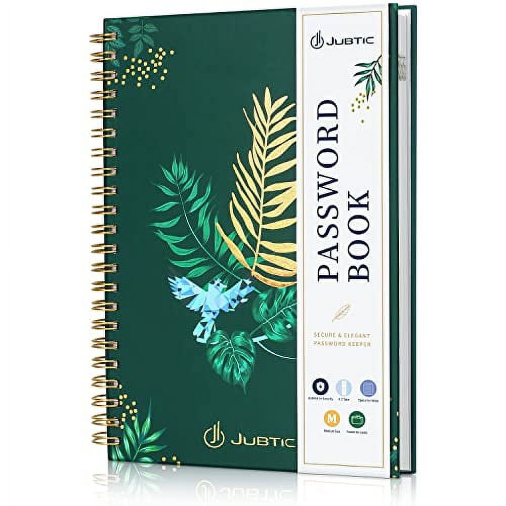 JUBTIC Password Book with Alphabetical Tabs Spiral Bound Medium Size