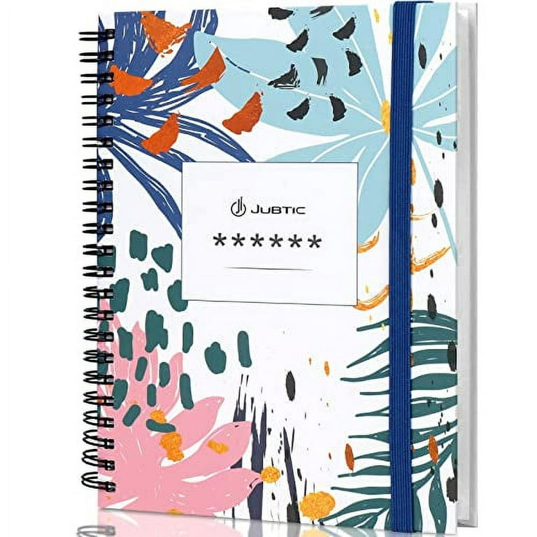 JUBTIC Password Book with Individual Alphabetical Tabs Spiral Bound Password  Keeper for Internet Address, Website, Username Login. Password Organizer &  Notebook for Home Office -5.2 x 7.7'' 