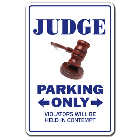 JUDGE Decal parking Decals street law chambers lawyer court | Indoor/Outdoor | 9" Tall