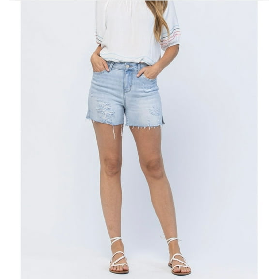 JUDY BLUE HIGH WAIST POCKET CUTOFF SHORTS