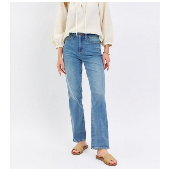 JUDY BLUE HIGH WAISTED BRAID SIDE SEAM DETAIL CROP WIDE