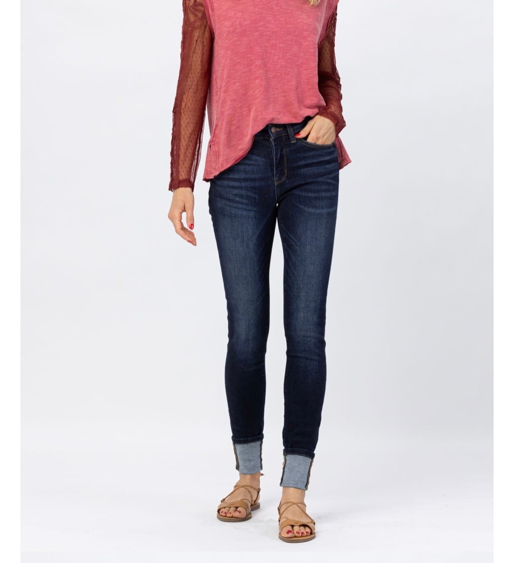 Buy Judy Blue Skinny Jeans with Large Cuffs at Ubuy Zambia