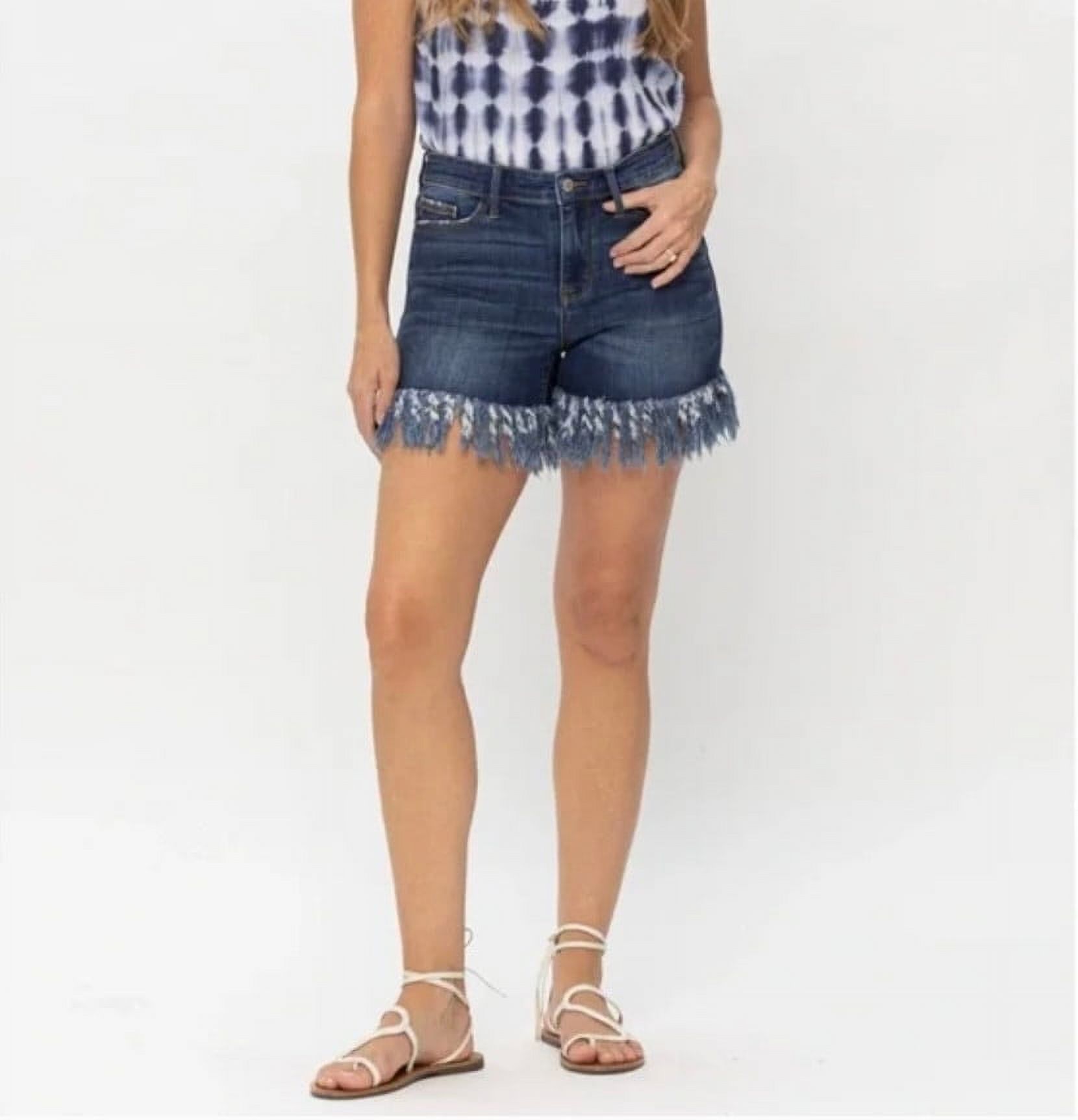 Judy Blue Americana Flag Print Fray Hem Shorts main image 1