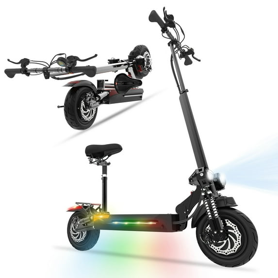 JUEXING Dual Motors 2400W Max Speed 40 mph, Up to 40 Miles Long-Range Battery and Fastest Electric Scooter for Adults