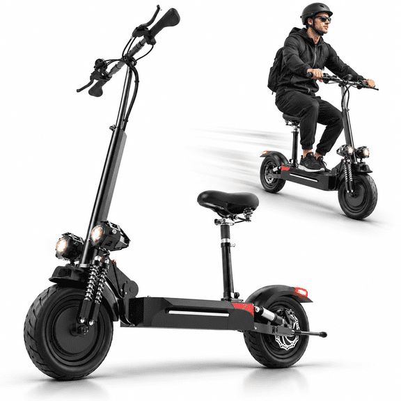 JUEXING Dual Motors 2400W Max Speed 40 mph, Up to 40 Miles Long-Range Battery and Fastest Electric Scooter for Adults