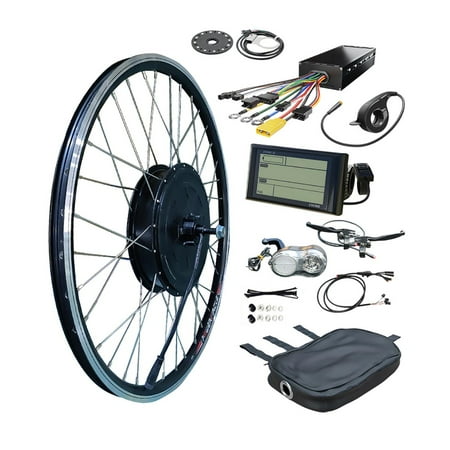 JUEXING E-Bike Kit 48V 2000W 26" Rear Wheel Elecrric Bike Conversion Kit LCD Display PAS Waterproof