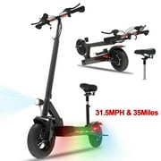 JUEXING Foldable Electric Scooter, 35 Miles Long Range, 1000W Motor 31.5 MPH, Commuter E Scooter with Seat