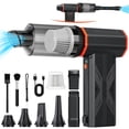 thumbnail image 1 of JUFINX 3-in-1 Electric Air Duster, Vacuum Cleaner and Vacuum Pumping of Storage Bag, 150000 RPM Portable Compressed Air Blower for Keyboard, PC, Car, 1 of 11