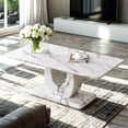 thumbnail image 1 of JUFU 43.3" Light Gray Rectangle Coffee Table for Living Room,Faux Marble Coffee Tables with Storage,Center Tea Table for Dining Room Small Space Apartment, 1 of 9